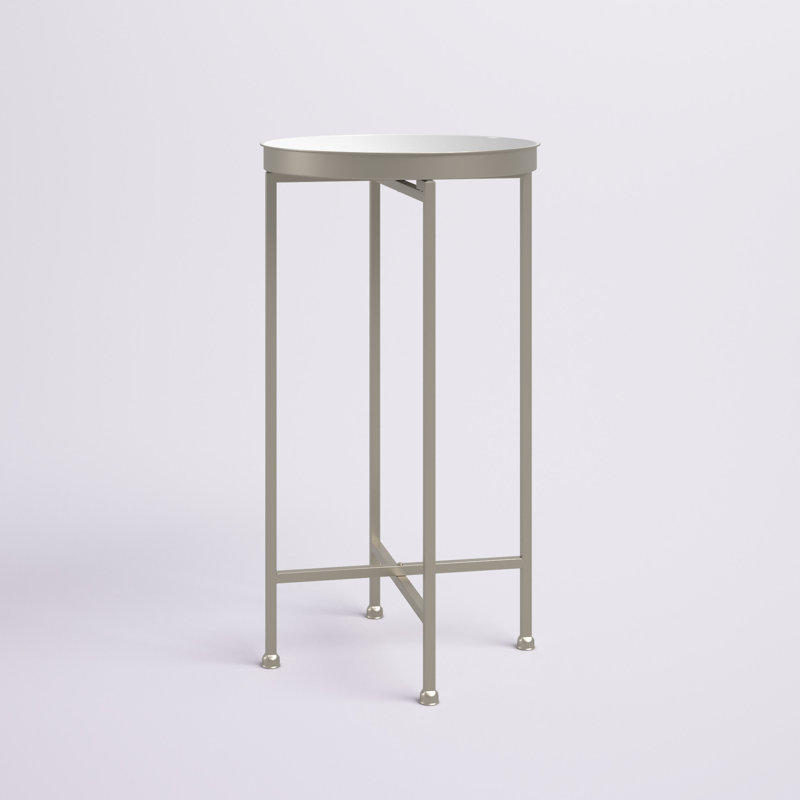 Mistana™ Alvis Iron Tray Top Cross Legs End Table & Reviews Wayfair